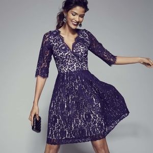Eliza J Purple & Gold Lace Dress